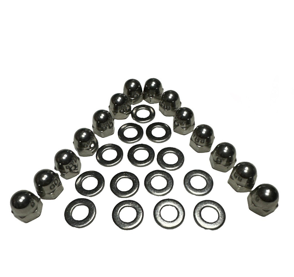 GAVTech Kawasaki Engine Head Nuts Stainless Steel A2-70 Acorn Nuts with Washers
